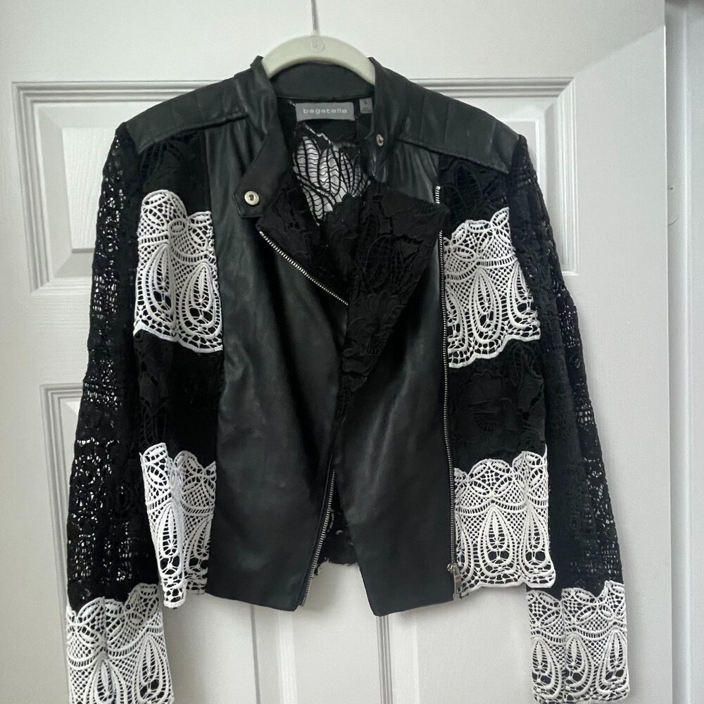 Leather & Lace Crochet Jacket